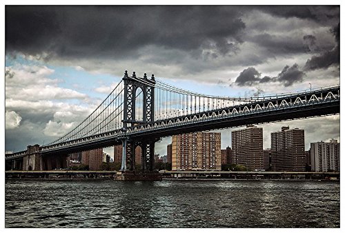 ArtPlaza Tom Eversley-Manhattan Bridge, NYC, Dekorative Paneele, Holz, Mehrfarbig, 90 x 1.8 x 60 cm von ArtPlaza