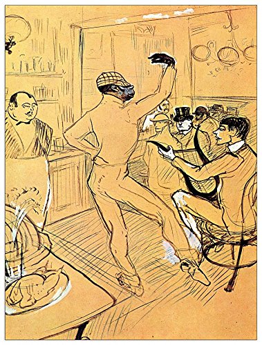 ArtPlaza Toulouse-Lautrec - Chocolat Dance, Dekorative Paneele, Holz, Mehrfarbig, 90 x 1.8 x 120 cm von ArtPlaza