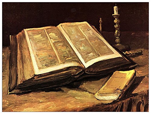 ArtPlaza Van Gogh Vincent-Still Life with Bible, Dekorative Paneele, Holz, Mehrfarbig, 80 x 1.8 x 60 cm von ArtPlaza