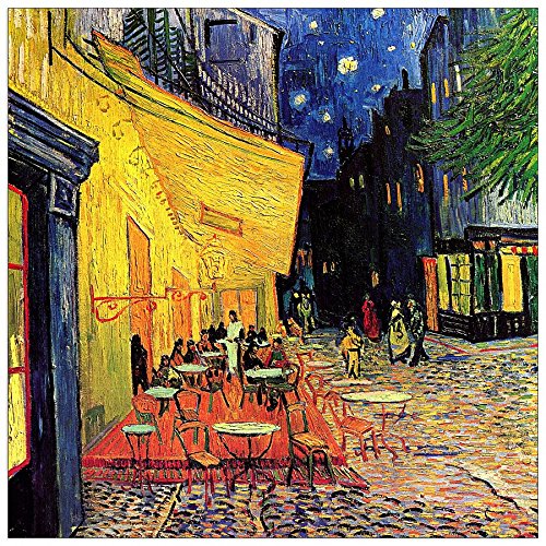 ArtPlaza Van Gogh Vincent-The Terrace Cafe_lg, Dekorative Paneele, Holz, Mehrfarbig, 50 x 1.8 x 50 cm von ArtPlaza