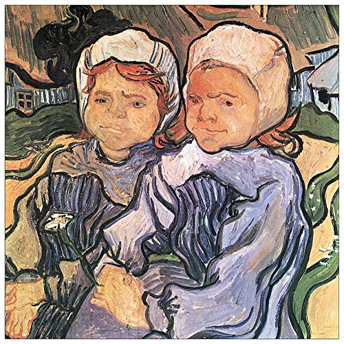 ArtPlaza Zwei Kinder i Van Gogh Vincent-Two Children I, Dekorative Paneele, Holz, Mehrfarbig, 50 x 1.8 x 50 cm von ArtPlaza