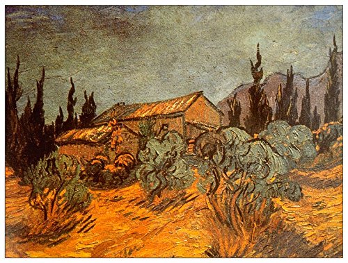 ArtPlaza Van Gogh Vincent-Wooden Sheds, Dekorative Paneele, Holz, Mehrfarbig, 80 x 1.8 x 60 cm von ArtPlaza