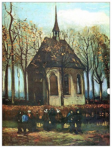 ArtPlaza Kirche Van Gogh Vincent-The Church of Nuenen, Dekorative Paneele, Holz, Mehrfarbig, 60 x 1.8 x 80 cm von ArtPlaza