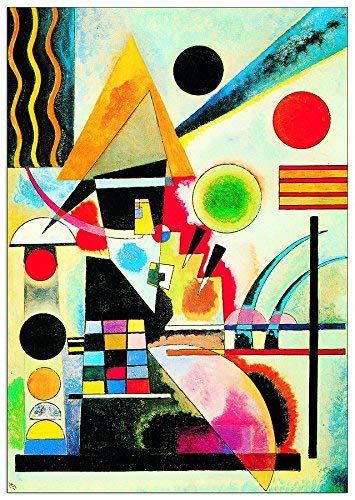 ArtPlaza Vassily Kandinsky-Ondeggiamento 1925, Dekorative Paneele, Holz, Mehrfarbig, 35 x 1.8 x 50 cm von ArtPlaza