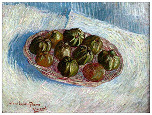 ArtPlaza Korb mit Äpfeln Vincent-Basket of Apples by Van Gogh, Dekorative Paneele, Holz, Mehrfarbig, 80 x 1.8 x 60 cm von ArtPlaza