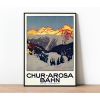 Schweizer Bahn Poster, Chur-Arosa Von Emil Cardinaux, Berg Print, Alpen Kunst, Eisenbahn Schweiz Reise Poster von ArtPosterArchive