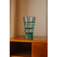 Moser Alexandrit Vase - Josef Hoffmann Design Facettiertes Boho Kunst Glas Mid Century Tschechoslowakei Selten von ArtPraga