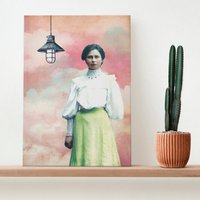 Collage Kunstdruck - Light Wand Dekor, Vintage Frau Poster von ArtPrintHotel