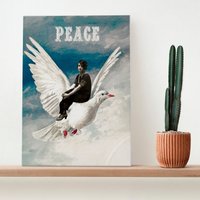 Collage Kunstdruck - Peace-, Postkarte, Vintage Fotomontage von ArtPrintHotel