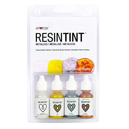 ResinTint Flüssig-Pigmente, ungiftig, nicht brennbar, Metallics, 4 Stück von ArtResin