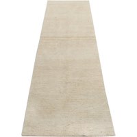 Handgefertigter Teppichläufer Kurzflor Teppich | 7 X 23 cm in Beige von ArtRugShop