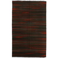 Handgewebter Kelim Teppich Schwarz-Rot Gestreift, 20 X 12 cm von ArtRugShop