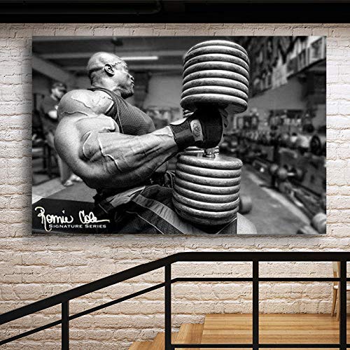 ArtSkin CNHNWJ Ronnie Coleman Poster Fitnessstudio Dekor Fitness Bodybuilding Bilder Wand Bilder Home Prints Wanddekoration Schlafzimmer Inspirierende Leinwand Bild 60x85cm Rahmenlos von ArtSkin