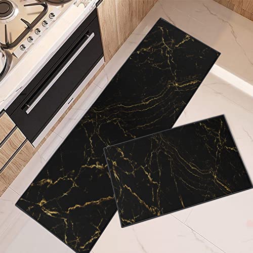 ArtSocket Küchenmatten, rutschfest, waschbar, 2er-Set, Marmor-Schwarz, abstrakter Läufer, Marmor, goldfarben, für den Boden unter der Spüle, Überwurf, Teppich für Küche, Fußmatte ArtSocket Küchenmatten, rutschfest, waschbar, 2er-Set, Marmor-Schwarz, abstrakter Läufer, Marmor, goldfarben, für den Boden unter der Spüle, Überwurf, Teppich für Küche, Fußmatte von ArtSocket