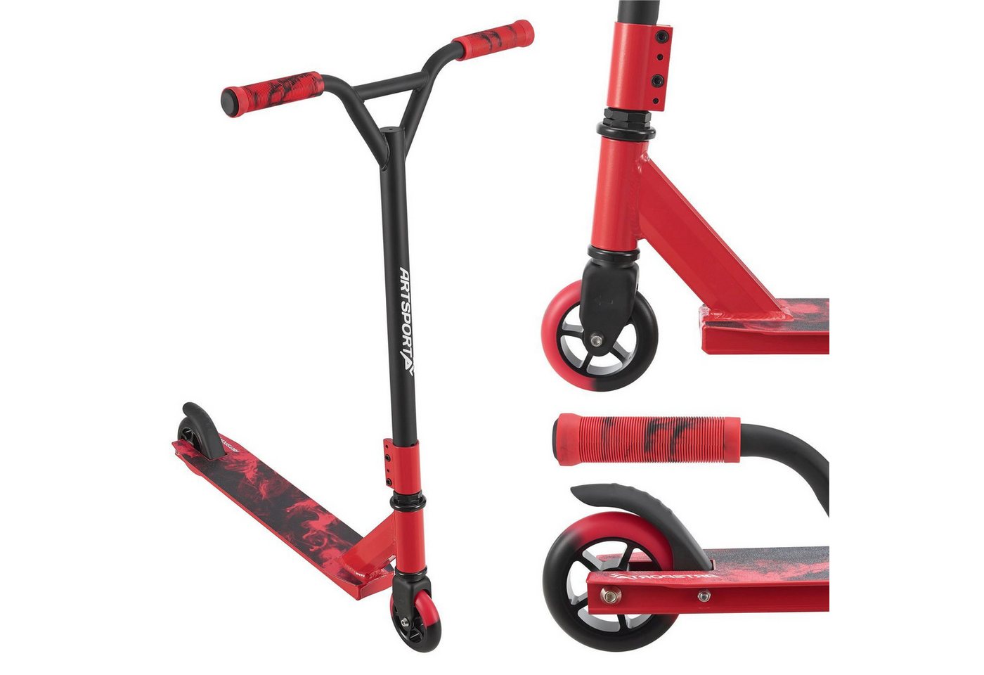 ArtSport Stuntscooter Red Smoke, Alu Core, 360°-Lenker mit TPR-Grips, stabil und leicht ArtSport Stuntscooter Red Smoke, Alu Core, 360°-Lenker mit TPR-Grips, stabil und leicht von ArtSport