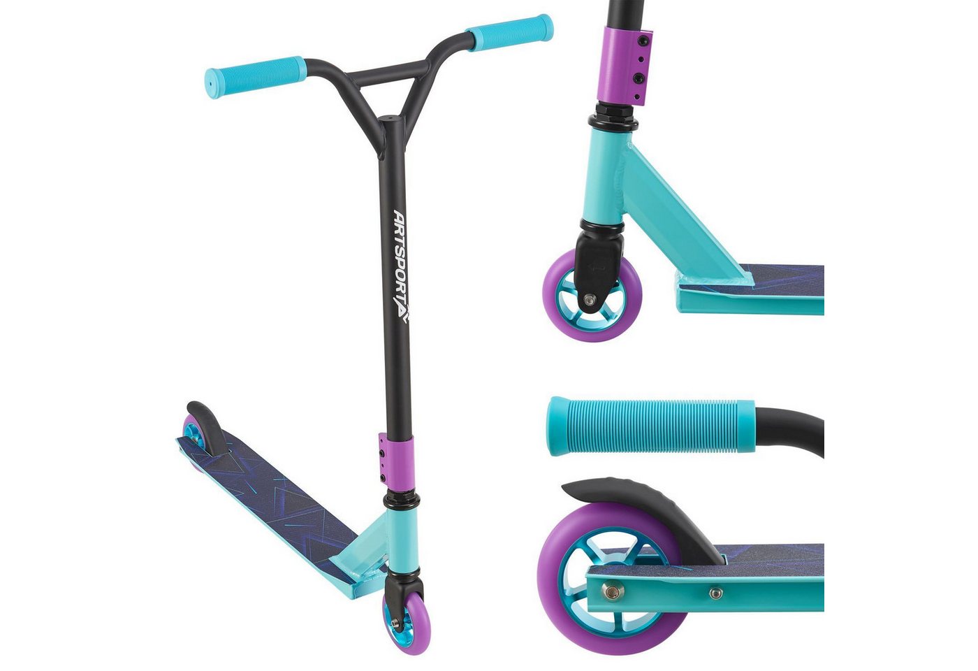 ArtSport Stuntscooter Retro Purple, Alu Core, 360°-Lenker mit TPR-Grips, stabil und leicht ArtSport Stuntscooter Retro Purple, Alu Core, 360°-Lenker mit TPR-Grips, stabil und leicht von ArtSport