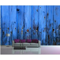 Holz Wandbild Blau Wohndekor Altes Kunstwerk Texturiert Aufkleber Selbstklebende Kunst Schwarz Weiß Druck Tapete Minimalistisch Wandkunst von ArtStoreDecal