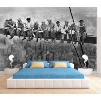 Lunch Wolkenkratzer New York Wandbild Selbstklebend Kunst On Beam Art Zimmer Tapete Peel Stick Print Rockefeller Mitte Moderne Wanddeko von ArtStoreDecal