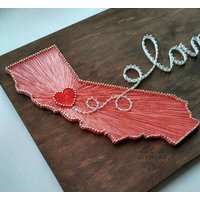 Zustand String Art Zwei Zustände Holz Wandkunst Genießen Sie Das von ArtStudioLEVITANA