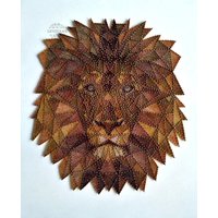 string Art Löwe Holz Wandkunst Wild Tier Büro Dekor Faden Kunst von ArtStudioLEVITANA