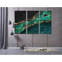 Extragroße Wandkunst, Abstrakte Grüne Leinwand, Kunst, Abstraktes Bild, Wandbild, Kreatives Wohndekor von ArtTeamCanvas