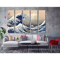 The Great Wave Off Kanagawa Canvas Print, Abstract Art For Design von ArtTeamCanvas