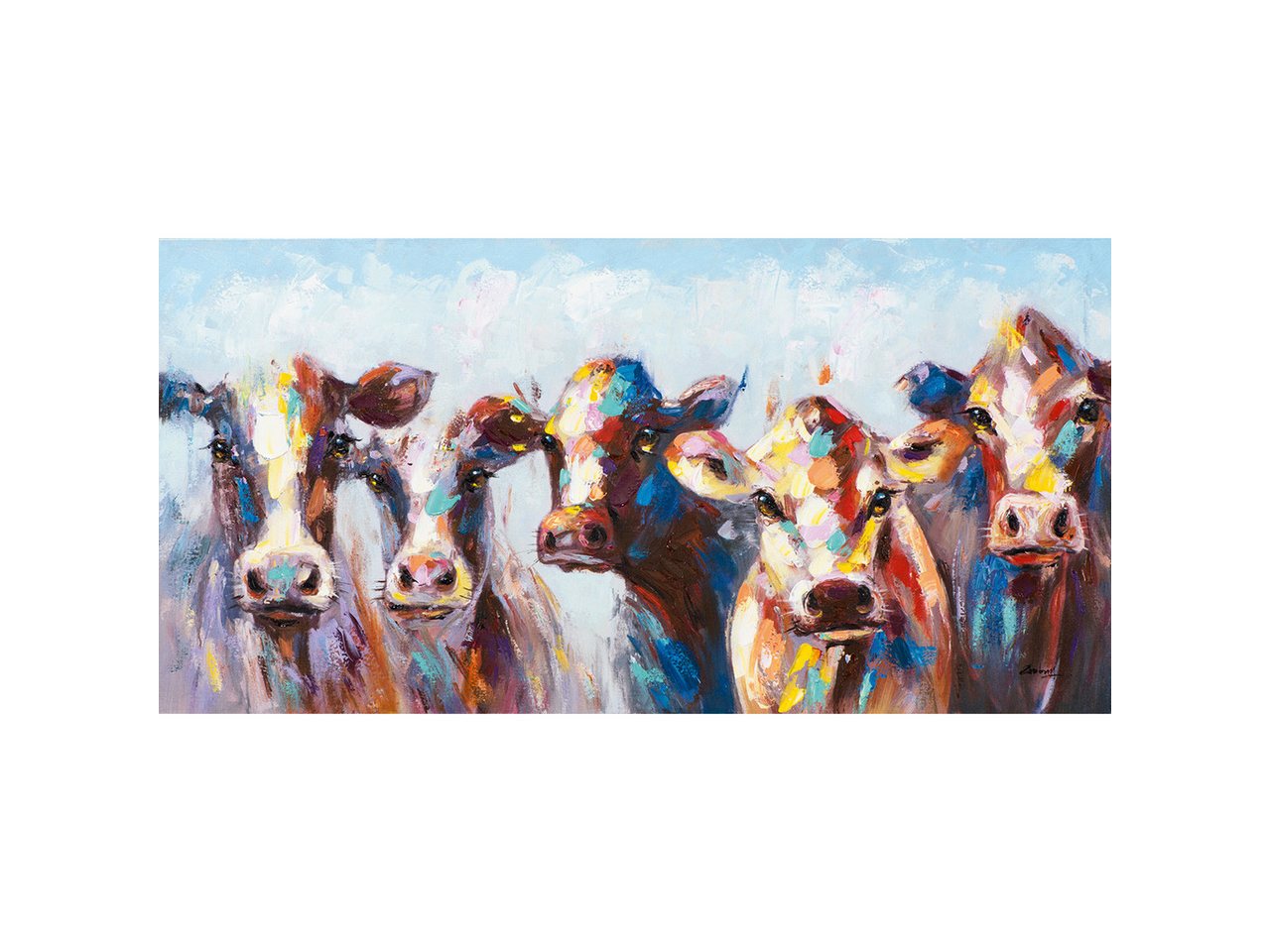 ArtUniverse Gemälde Bunte Kühe 70x140 cm ArtUniverse Gemälde Bunte Kühe 70x140 cm von ArtUniverse