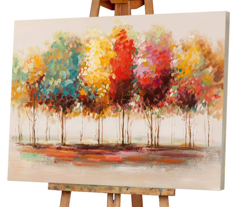 ArtUniverse Gemälde Farbenfrohe Allee 80 x 120 cm, Wald von ArtUniverse