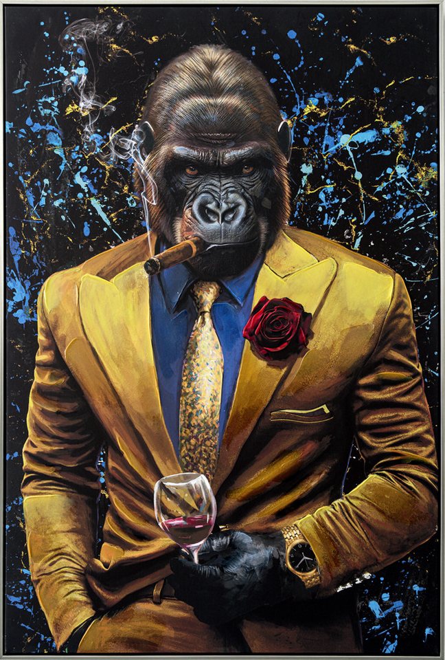 ArtUniverse Gemälde Gorilla Gentleman Style 82,5 x 122,5 cm, Gorilla Gentleman von ArtUniverse
