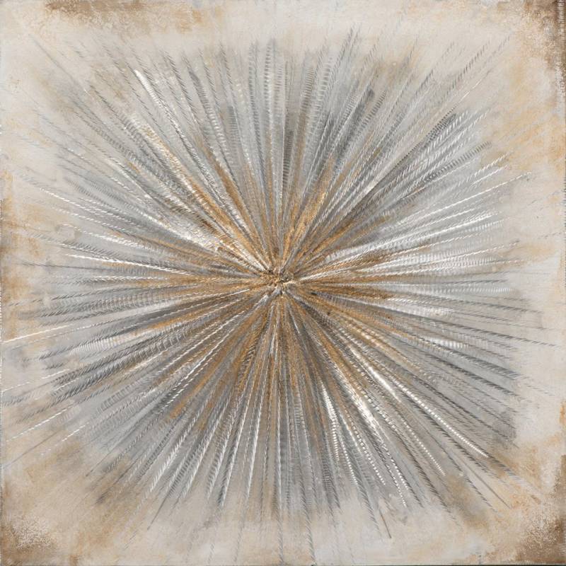 ArtUniverse Gemälde Sonne in Silber und Gold 100 x 100 cm, . von ArtUniverse