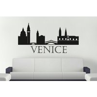 Venedig Wandtattoo, Venezia Italien Panorama Skyline Silhouette Vinyl Aufkleber Büro Wandbild, Wandbilder Venedig Wandtattoo, Venezia Italien Panorama Skyline Silhouette Vinyl Aufkleber Büro Wandbild, Wandbilder von ArtVinylStick