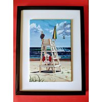 Life Guard Americana Kunstkeramik, 20, 3 X 30, 5 cm Glänzend, Mit Oder Ohne Rahmen Life Guard Americana Kunstkeramik, 20, 3 X 30, 5 cm Glänzend, Mit Oder Ohne Rahmen von ArtandTile