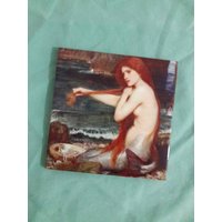 Meerjungfrau Magnet Untersetzer Porzellan Kunst Fliese von ArtandTile