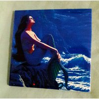 Meerjungfrau Magnet Untersetzer Porzellan Kunst Fliesen von ArtandTile