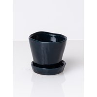 Midnight Keramik Übertopf Mit Untertasse, Kleiner Übertopf, Blumentopf, Topf Sukkulenten Mini Topf von ArtandtheGarden