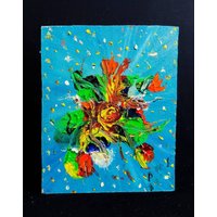 Blerta Llace Abstrakte Blumen in Regenbogenfarben. Wanddeko Auf Hartfaserplatte. Gemälde Im Abstrakten Stil Blerta Llace Abstrakte Blumen in Regenbogenfarben. Wanddeko Auf Hartfaserplatte. Gemälde Im Abstrakten Stil von Artblertashop