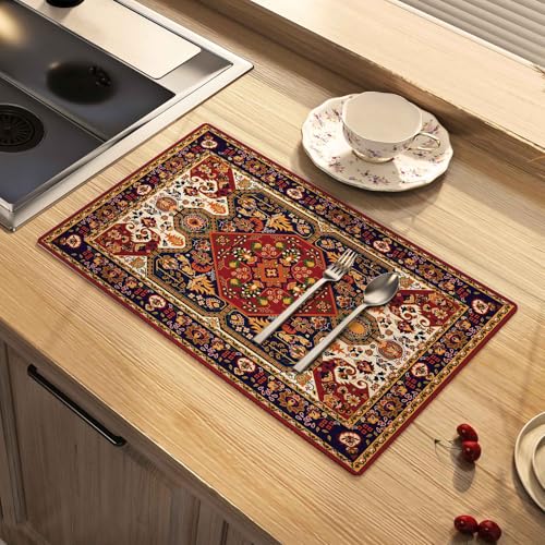 Artbloss Abtropfmatte, saugfähig, gummierte Rückseite, weiches Silikon, für Küche, Badezimmer, Bar (Boho, 40,6 x 61 cm) von Artbloss