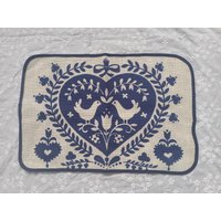 Platzset Vintage Walter Scheid West Germany So Schön Blau Beige von ArtbyCarlotta