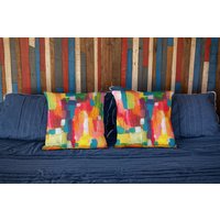 Regenbogen Kunstkissen, Regenbogenwurfkissen, Regenbogenkissen, Akzentkissen, Dekoratives Kissen, Buntes 18 X Gay Pride von ArtbyLeahNadeau