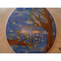 Handbemalte Glühwürmchen, Einmachglas, Bäume Und "Believe"." Standard Weißer Wc-Sitz. Beidseitig Bemalt. Versiegelt. Also Waschbar von ArtbySethHouse