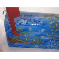 Handbemalter Standard Briefkasten. Gemalt in Glühwürmchen, Bäume, Einmachglas Und "Believe". Versiegelt Uv Geschützt von ArtbySethHouse