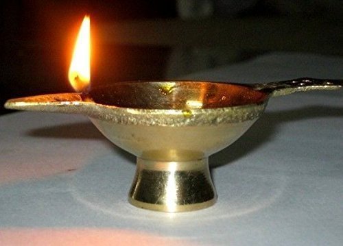 Artcollectibles India 3 Brass Oil Lamps For Lighting Home Decor Diyas Religious Pooja Puja Arti Chirag by Artcollectibles India von Artcollectibles India