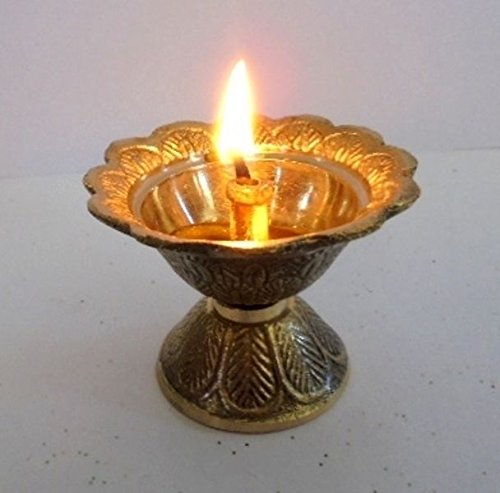 artcollectibles Indien 3 Messing Diya Deepak akhand Jyot kuwer Hindu Tempel HAVAN Puja Religiöse Öl Lampe von Artcollectibles India