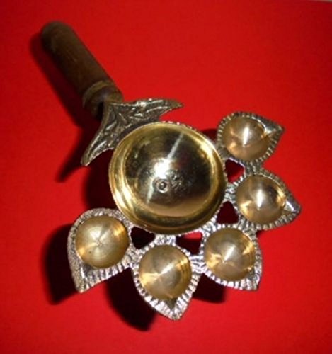 Artcollectibles India Diya Panch Aarti Öllampe aus Messing, Kampferbrenner für Hindu-Puja Ritual Diwali Navratri Puja Meditation von Artcollectibles India