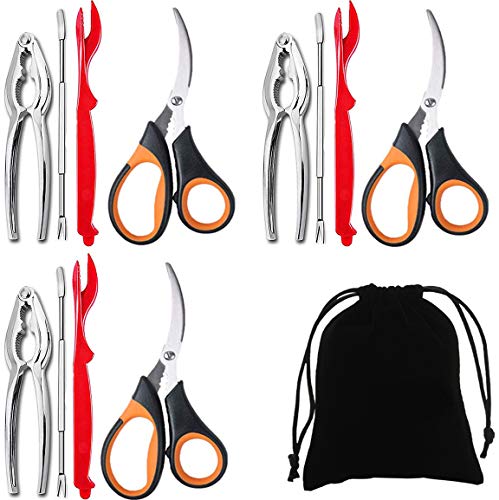 Artcome 13-teiliges Meeresfrüchte-Werkzeug-Set für 3 Personen inklusive 3 Crab Cracker, 3 Hummer-Schäler, 3 Meeresfrüchtegabeln, 3 Meeresfrüchte-Scheren und 1 Aufbewahrungstasche Artcome 13-teiliges Meeresfrüchte-Werkzeug-Set für 3 Personen inklusive 3 Crab Cracker, 3 Hummer-Schäler, 3 Meeresfrüchtegabeln, 3 Meeresfrüchte-Scheren und 1 Aufbewahrungstasche von Artcome