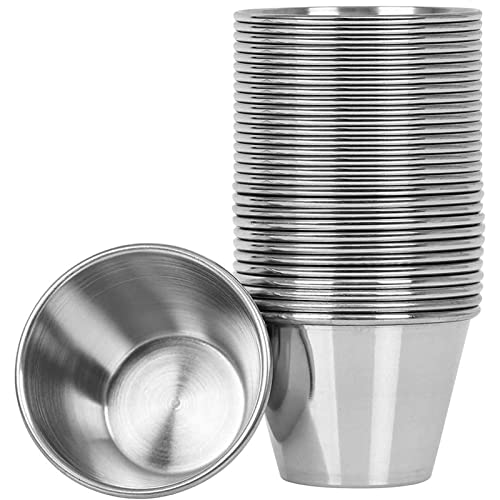 Artcome 30 Stück Edelstahl-Gewürz-Saucenbecher, ideal für Dip- und Portionierbecher, 70 ml von Artcome