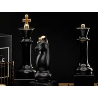 Große Schach Team Statuen 3 Stück Skulptur Minimalist Home Decor Housewarming Geschenke 28 cm Höhe von ArtcultureGR