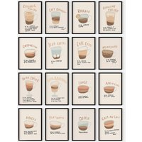 Café Wandkunst 16 Poster Set I Kaffeeliebe, Kaffeeposter, Kaffeekunst, Kaffee Deko, Poster, Kaffeeliebhaber Café Wandkunst 16 Poster Set I Kaffeeliebe, Kaffeeposter, Kaffeekunst, Kaffee Deko, Poster, Kaffeeliebhaber von ArtdecoraShop