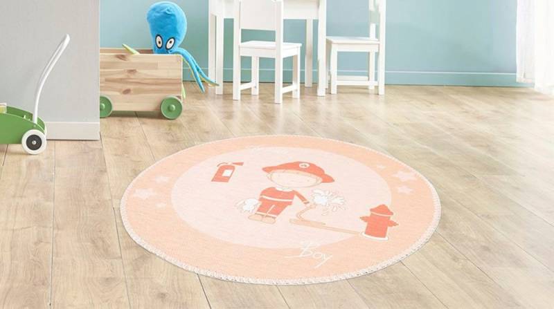 Arte Espina Kinderteppich Bambini 100, rund, Höhe: 5 mm, Fantasievoll bedruckter Kinderteppich, angenehme Haptik von Arte Espina