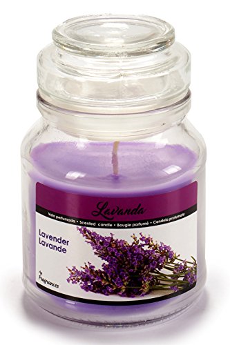 arteregal Duftkerze Lavendel in Dose, Glas, Violett, 10.0 x 7.0 x 7.0 cm von Arte Regal